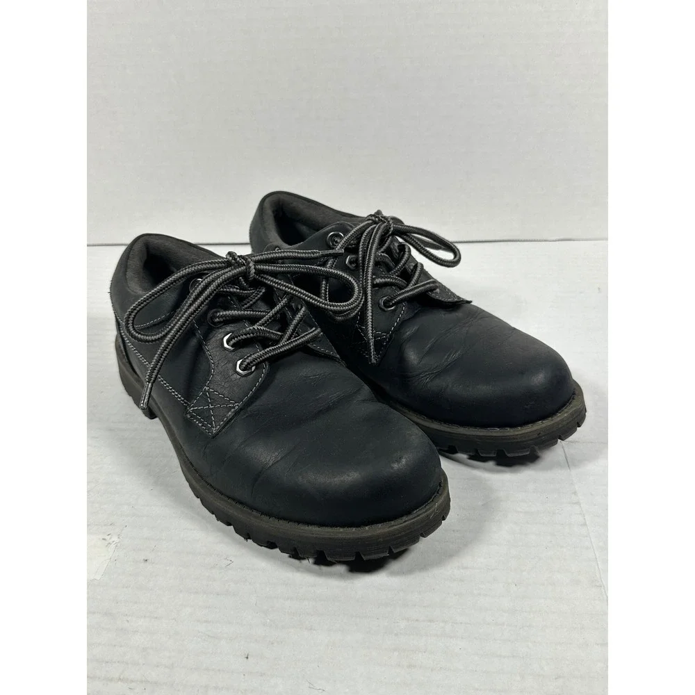 GH‎ Bass Dennis Mens 8.5M Black Leather Oxford Shoes 2427-001 Lug Sole Casual